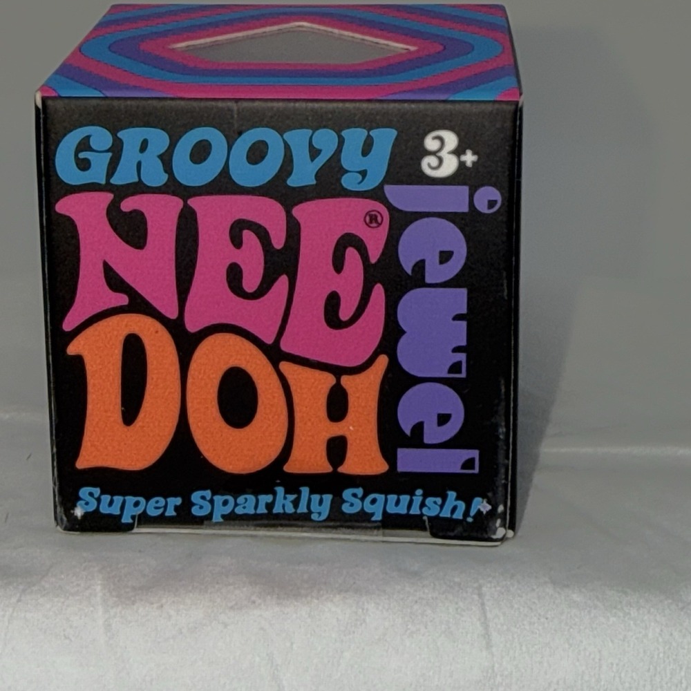 Schylling NeeDoh 1.25" Groovy Jewel, Cool Cube, Twirl Groovy Glob
